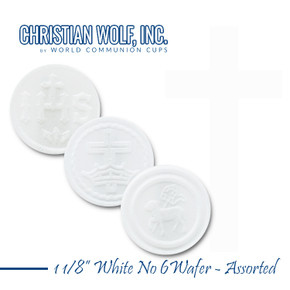 1-1/8" White No. 6 Assorted Wafers  - Ships Free