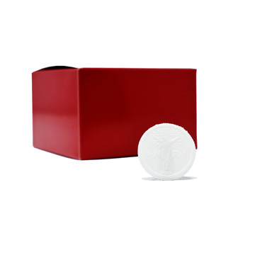Red box of 1-5/16 inch gluten-free No. 2 crucifix communion wafers with single wafer displayed