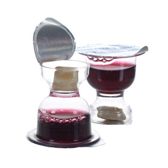 World Communion Chalice Concord Grape Juice and Gluten Free Bread - 100 units - Ships Free