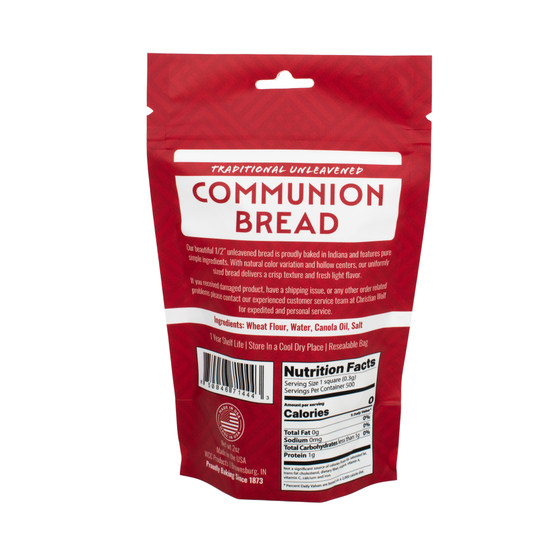 World Communion Products Unleavened Bread 500 count bag back