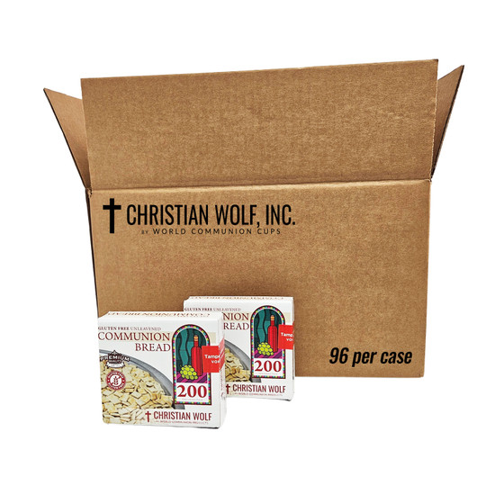 Christian Wolf Gluten Free Bread for Communion (200 Pieces) - Case of 96