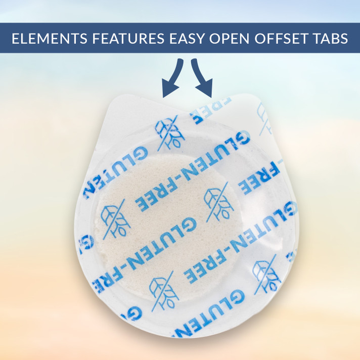 Close-up of gluten-free wafer seal with printed labeling on lid