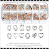 NAIL CHARM ALLOY Silver, Rose Gold Heart & Frame Case #RS-015