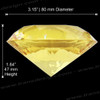 BIG CRYSTAL Rhinestone 3.1" Diameter Citrine