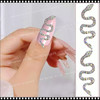 NAIL CHARM RHINESTONE Snake Silver & Crystal AB 2/Pack