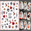 NAIL STICKER Halloween, Spiders Red & Black #B085