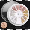 NAIL CHARM ALLOY Gold, Rose Gold & Silver 12 Design/Wheel #1021-12