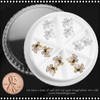 NAIL CHARM ALLOY & PEARL Spider Silver & Gold 12/Case