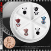 NAIL CHARM RHINESTONE Bear with Big Heart 6/Case