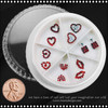 NAIL CHARM RHINESTONE Red Heart & Lip 12/Case #1