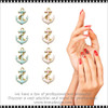 NAIL CHARM ALLOY Golden Plated Enamel Ship Anchor Pink & Teal  20/Pack *