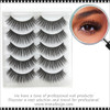 INSTANT EYELASH Rounded Style, C-Curl, Medium Length, High Volume Lashes, 5 Pairs/Pack #3D-10