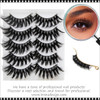 INSTANT EYELASH Flared Style, C-Curl, Medium Length, Thick Fluffy Cluster Lashes, 5 Pairs/Pack   #3D-12