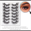 INSTANT EYELASH Deep Fried Flared and Open Eye Styles, D-Curl,  Fluffy and Curly Lashes, 7 Pairs/Pack  # XFC-003