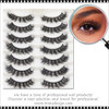 INSTANT EYELASH Deep Fried Open Eye Style, D-Curl, Voluminous Cross Cluster Lashes, 7 Pairs/Pack  #XFD-008