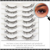 INSTANT EYELASH Deep Flared Style, D-Curl, Fluffy Cross Cluster  Lashes, 7 Pairs/Pack # XFD-021