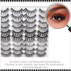   INSTANT EYELASH Flared and Open Eye Styles, C-Curl, Multi-sizes, Voluminous Cluster Lashes, 20 Pairs/Pack  #G502