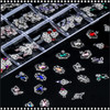 CHARM ALLOY Silver Crystal Assorted Shape & Color 120/Case