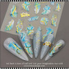 NAIL STICKER  3D Abstraction, Jade Marble with Gold Design#5D-K174