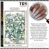 RHINESTONE CRYSTAL Opal Green, Assorted Size 1440/Pack