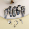 NAIL CHARM ALLOY Silver Planet 5 Pair/Pack