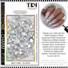 RHINESTONE CRYSTAL Opal White, Assorted Size 1440 pcs/Pack