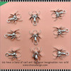 NAIL CHARM ALLOY Silver Spider 6/Pack