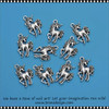 NAIL CHARM ALLOY Silver Unicorn 10/Pack