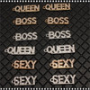 NAIL CHARM ALLOY Queen, Boss, Sexy 6/Pack