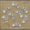 NAIL CHARM ALLOY Vintage Silver Color Motorcycle 10pcs/Pack