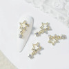 NAIL CHARM RHINESTONE Gold Star 6/Wheel 