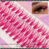 EYELASHES Individual Extensions Colored 3Row-PINK-10/12/14mm