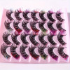 EYELASHES With Color Fluffy Colored Lashes D Curl 14 Pairs