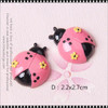 NAIL CHARM RESIN Pink, Teal, & Red Ladybug 6/Case