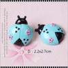 NAIL CHARM RESIN Pink, Teal, & Red Ladybug 6/Case