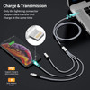 Multi USB Charging Cable 3A, 3 in 1 Charger Cord with iPhone/USB C/Micro USB