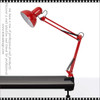 TABLE LAMP Metal Adjustable Gooseneck, Table Claim, Red