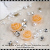 NAIL CHARM Assorted Peach Rose Ornaments Jar #3