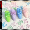 NAIL CHARM RESIN Blue, Green, & Pink Transparency Bows 30/Case