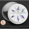 NAIL CHARM RHINETONE Crystal AB Mixed Shapes 6/Wheel #1 *