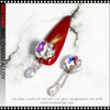 NAIL CHARM RHINESTONE Oval Dangling 6/Case #2