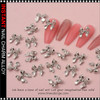 NAIL CHARM ALLOY Shiny Silver Bows 6/Case