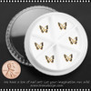 NAIL CHARM ALLOY & RHINESTONE 3D Gold Butterfly with Black Rhinestones 6/Case