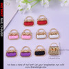 NAIL CHARM ALLOY & PEARL Elegant Handbag Purple, Pink, Black 6/Case