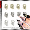 NAIL CHARM ALLOY & RHINESTONE 3D Silver & Gold Metal Scorpion 6/Case