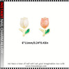 NAIL CHARM ALLOY Tulip Flower White & Pink 12/Case