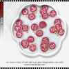 NAIL CHARM ALLOY Fuchsia Rose Color Letter Beads 26/Case