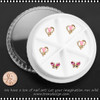 NAIL CHARM ALLOY & RHINESTONE Pink Heart & Butterfly 6/Wheel