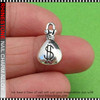 NAIL CHARM ALLOY & RHINESTONE Silver & Gold Money Bag 6/Case