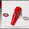 NAIL CHARM RHINESTONE Romantic Valentine's Day Red Lip 6/Wheel